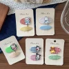 New Korean-style children's fabric cartoon hair clip with checkered oval bangs and side tousled hair, a girl's bye-bye hair clip accessory details Picture